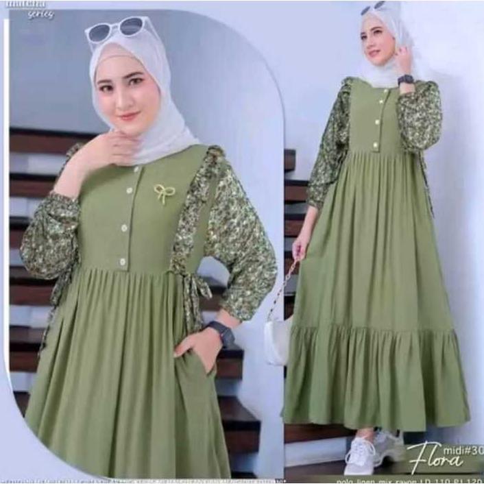 pengiriman cepat FREE ONGKIR GAMIS FLORA CRINKLE JUMBO LD 120 GAMIS LEBARAN TERBARU LENGAN BUNGA