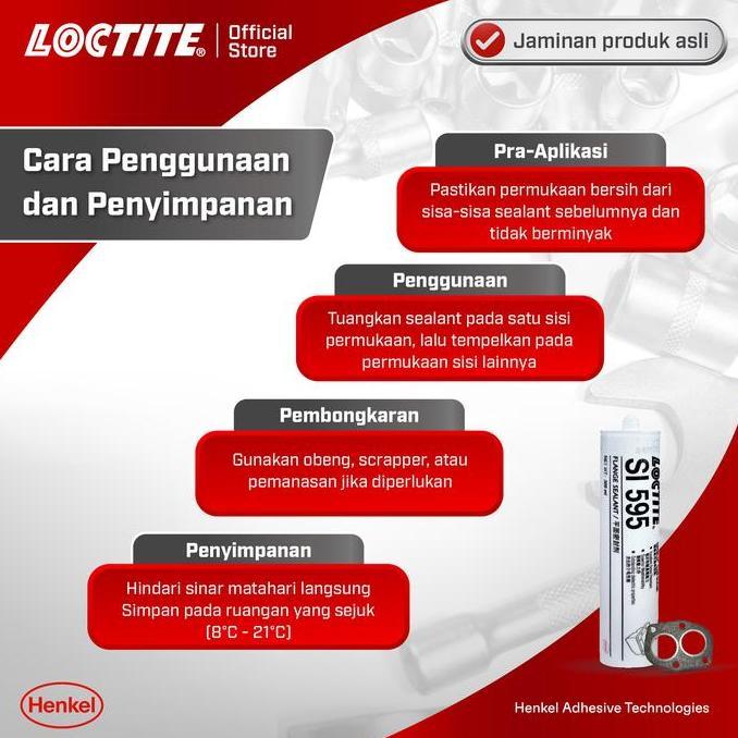 Murah Henkel Loctite Si 595 Silicone Gasket Sealant Lem Silikon Bening 300Ml