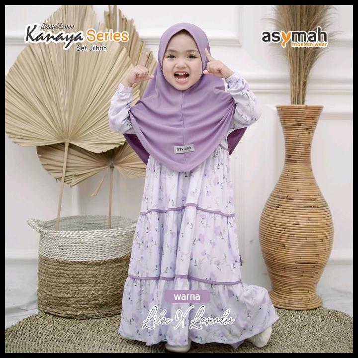 Kanaya Series Lilac X Lavender - Gamis Couple Ibu Dan Anak By Asymah 100% Original
