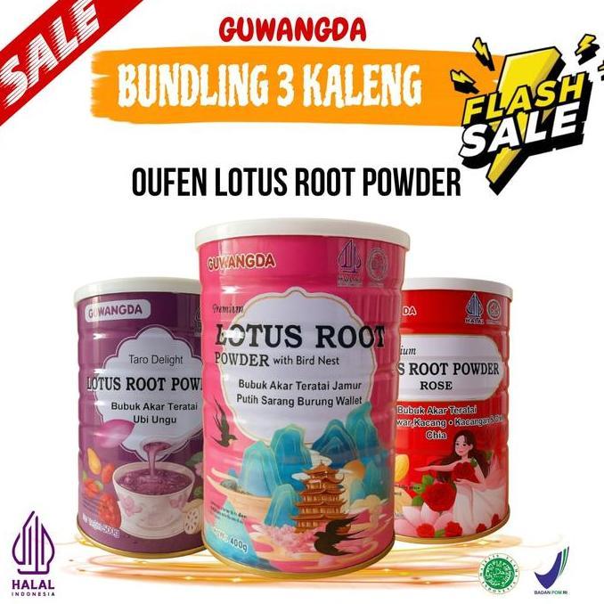 Woiiini- Guwangda Paket Bunddling 3 Kaleng Bubur Akar Teratai