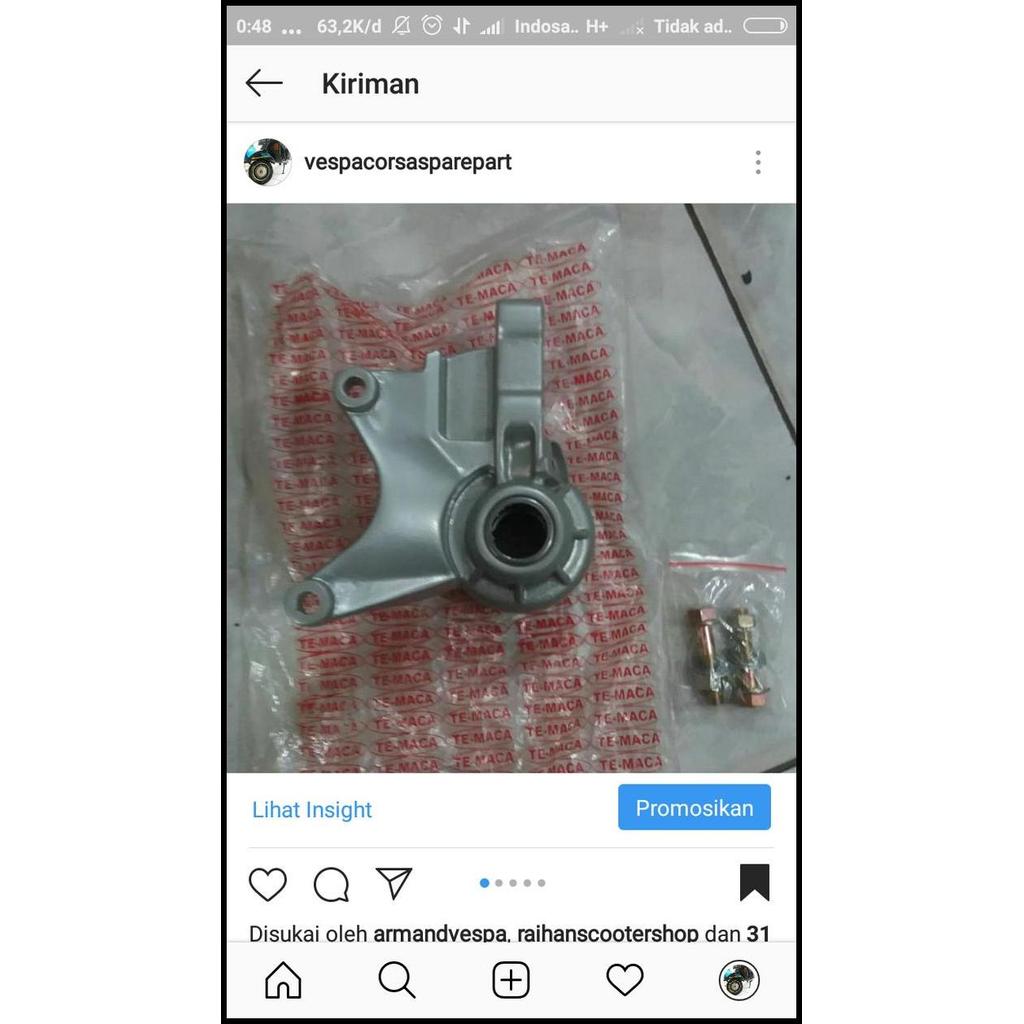 TERLARIS BRAKET KALIPER TEMACA VESPA FORK 2 VESPA EXCEL PXE PX CORSA BARUO 