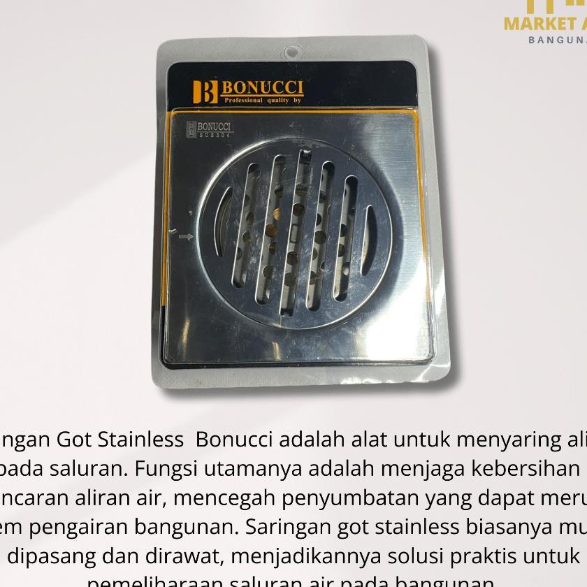 Saringan Got Stainless Bonucci Sus 304 Tebal / Kuningan Floor Drain / Saringan Got Kamar Mandi