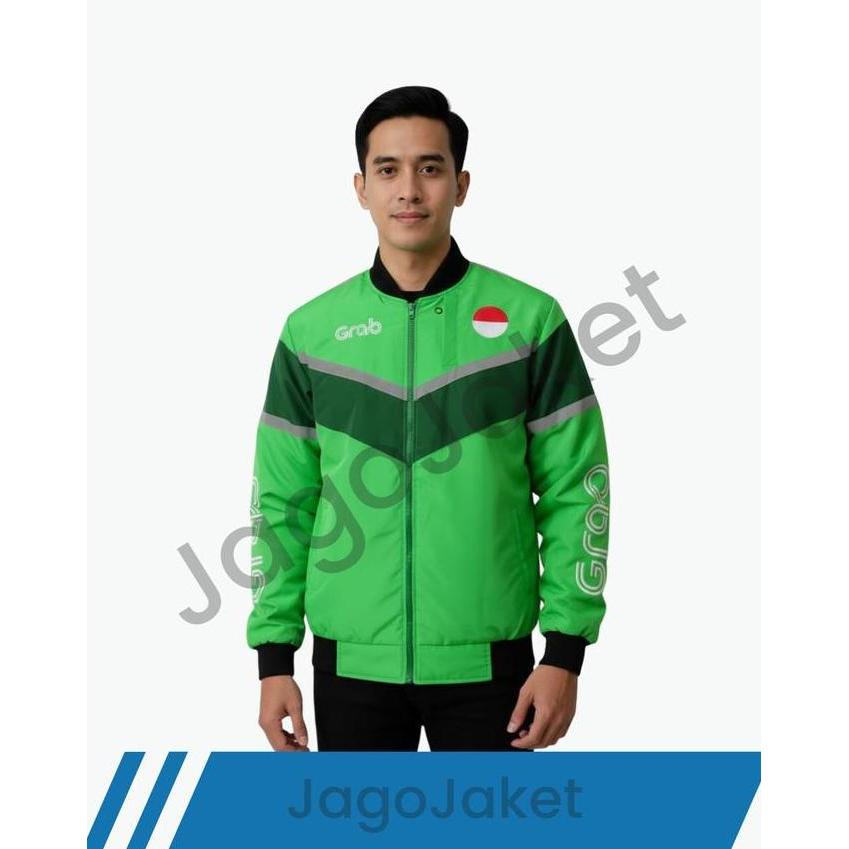 JagoJaket - Jaket Grab Pria Bomber Waterproof | Anti Air | Reflektif | Anti Gerah & Nyaman TS