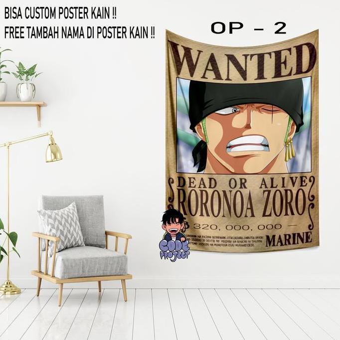 POSTER BOUNTY ONE PIECE - poster kain anime one piece - hiasan dinding kamar one piece - dekorasi di
