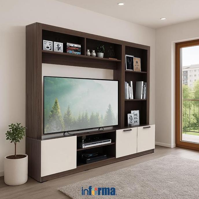 Informa Hampshire Lemari Tv Entertainment - Gallic Walnut/taupe