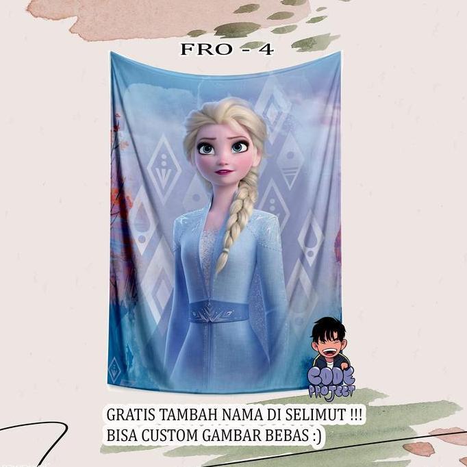 SELIMUT ANAK FROZEN - selimut anak lucu - selimut anak bisa pakai nama - kado anak lucu - custom sel