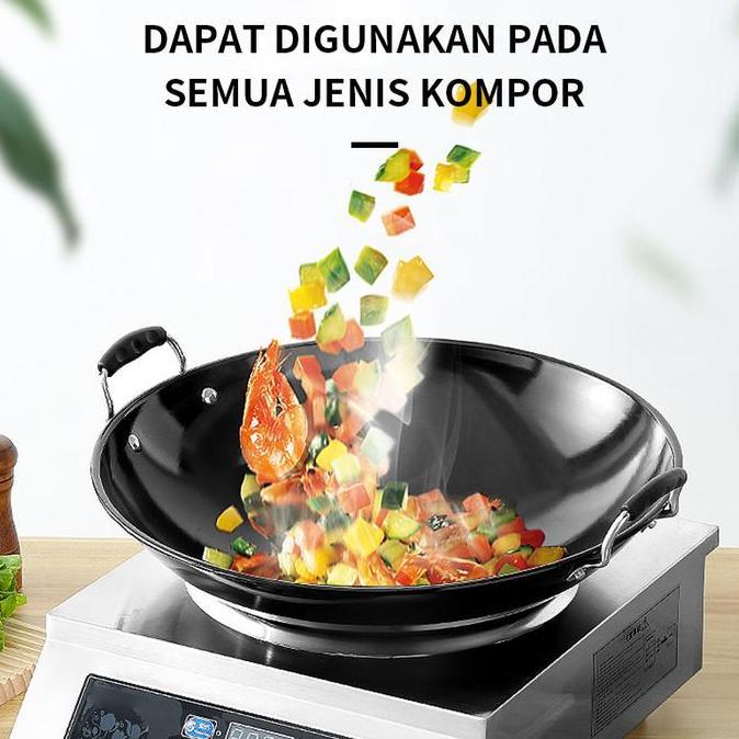 Wkcx- Gm Bear Wajan Penggorengan Wok Pan - Wajan Penggorengan Teflon Wok