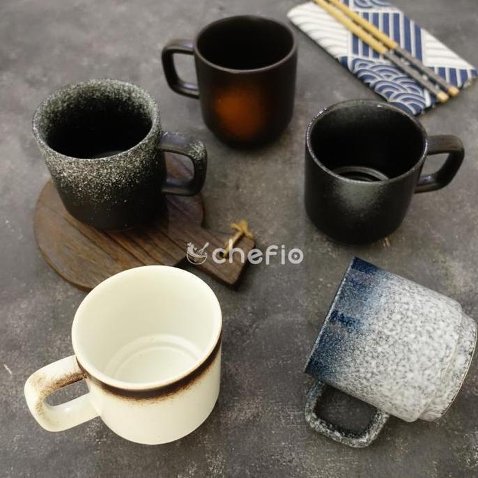 Why99- Cangkir Kopi Keramik Rustic Chefio Mug Gelas Teh Ocha Jepang