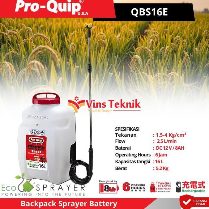 ProQuip QBS16E Mesin Penyemprot Hama Elektrik Sprayer Gendong Backpack Sprayer Battery 16L QBS 16 E