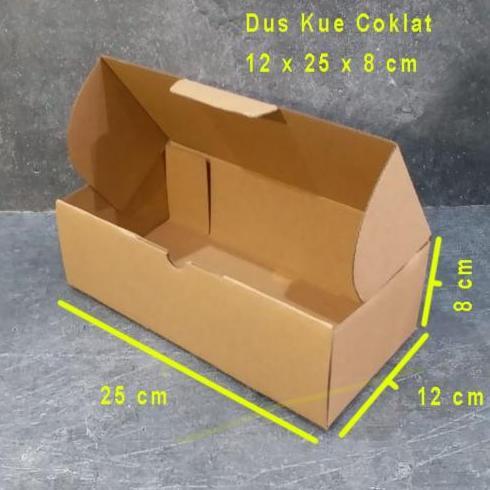 Eggx- Dus Kue Coklat 12X25 X8 10 Pc Kardus Box Corrugated 12 X 25