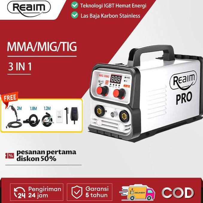 REAIM PRO MESIN LAS INVERTER WELDING MACHINE MIG-300G DAYA RENDAH MURAH LISTRIK TRAFO LAS WELDING IN