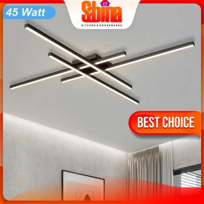 Sale Lampu Plafon Led Hias Chandelier Dimmable 4 Strip 3 Color Remote