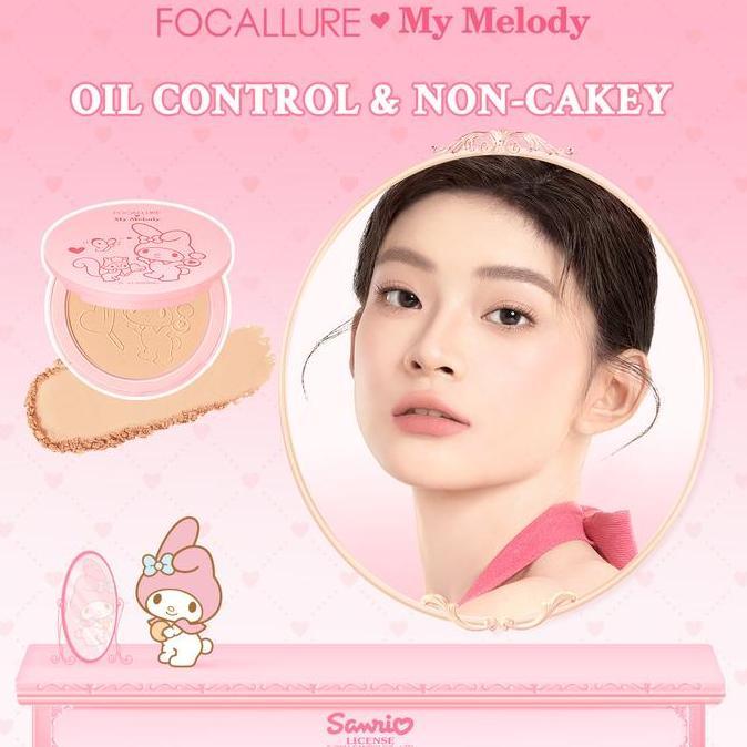 Yoviseban  - [Cuci Gudang] Focallure X Sanrio 2Pcs Face Set 3Pcs Makeup Set( Cushion Spf5 Pa+Powder 