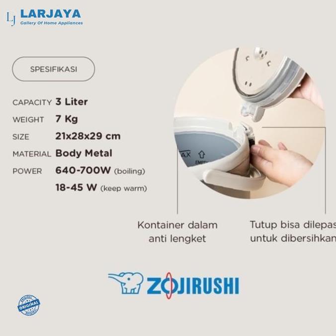Wellply- Termos Listrik Zojirushi 3 Liter Cd-Wbq30.Ha | Electric Pot