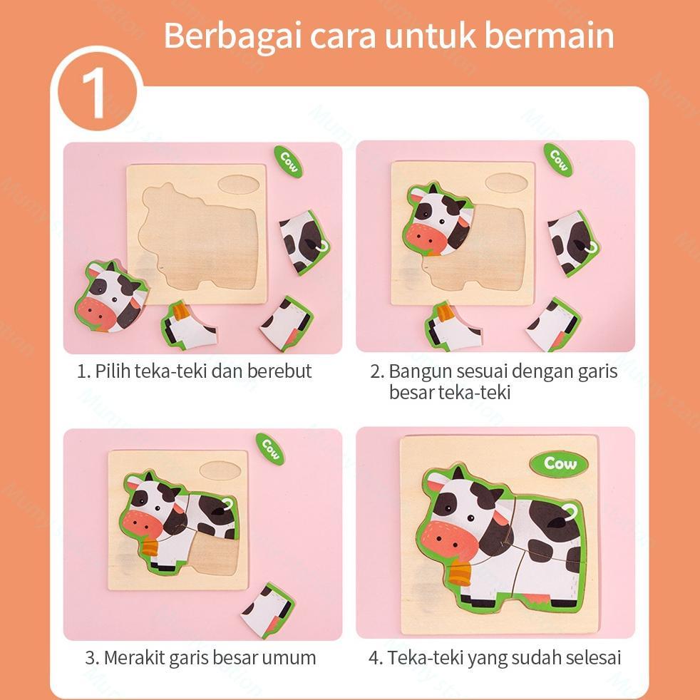 Hot Mumystation Mainan Edukasi Anak Puzzle Kayu Jigsaw Lucu Murah Wooden Toys