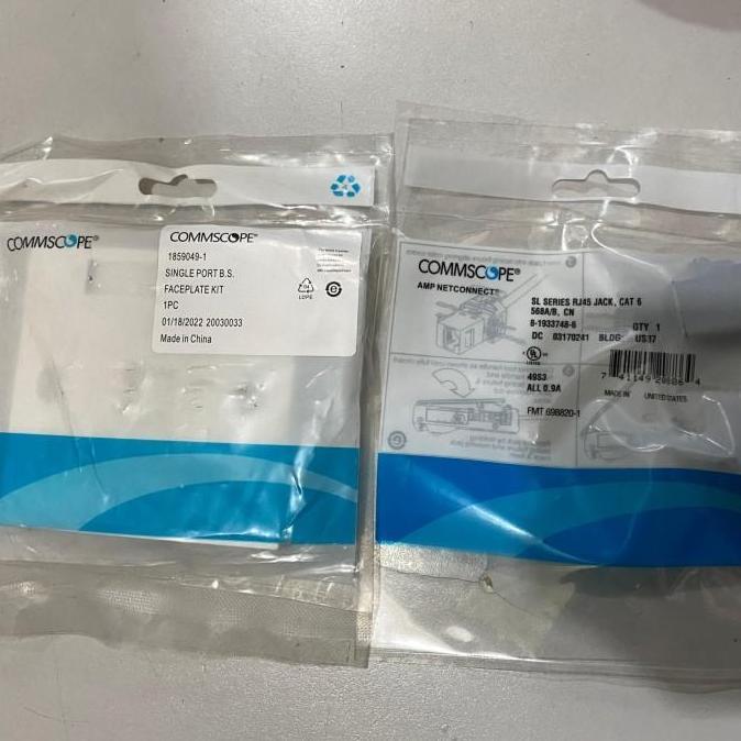 Faceplate 2 port / dual port Amp Commscope + modular jack CAT 6