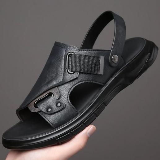 hot product yoenkoe sepatu sandal pria dengan dasar tebal dan kulit sintertis, sepatu sandal untuk p