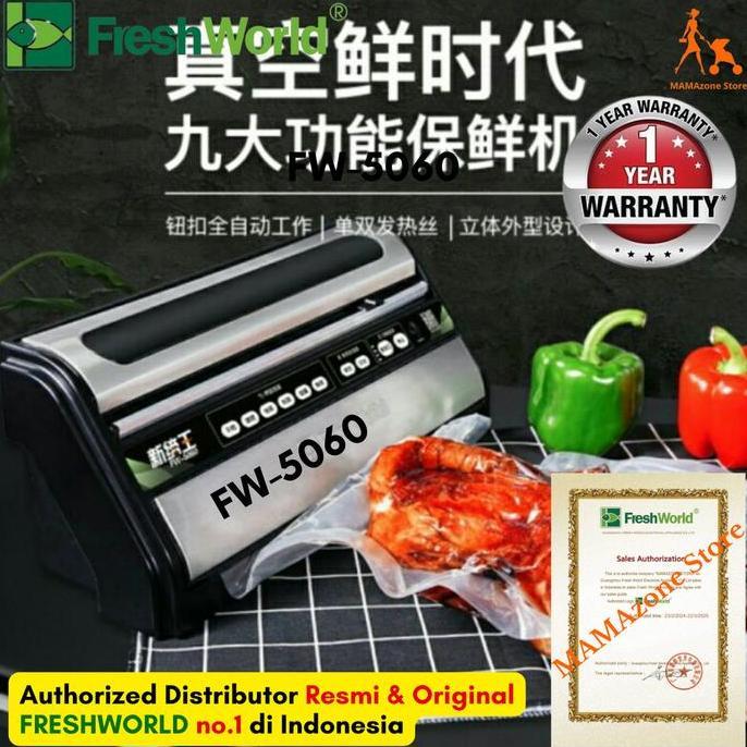 FRESHWORLD Vacuum Sealer FW5060 FW 5060 FW-5060 - New Standing Design with Double Seal Protection, M