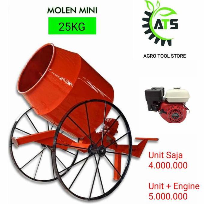 HARGA DISC - Mesin Molen Mini Pengaduk Semen 25kg Kilogram Penggiling Cor 25 kg