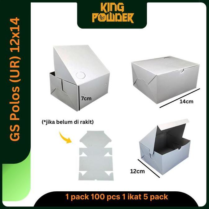 Dus Snack Polos Putih 12x12 | Dus Snack 12x14 | Dus Snack 12x16 Box 1pack isi 100pcs