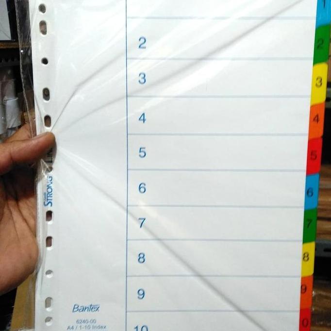 Divider Bantex 6240 A4 1-10 / Pembatas Kertas Diskon