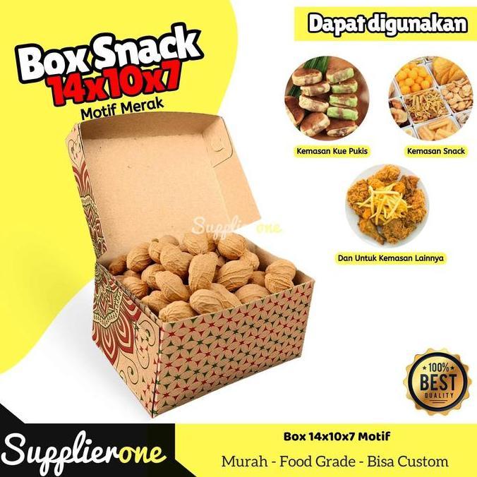 Dus Snack 14x10x7 Motif isi 50 / Dus Kue / Box Fried Chiken / Dus Kemasan