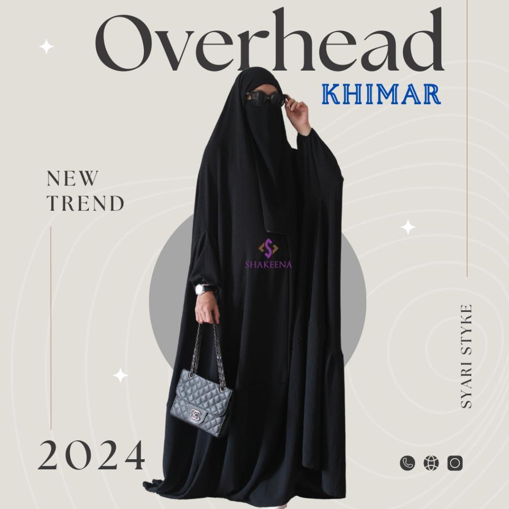 BIG SALE Khimar overhead free niqob bandana  - Hijab one piece ada tangannya