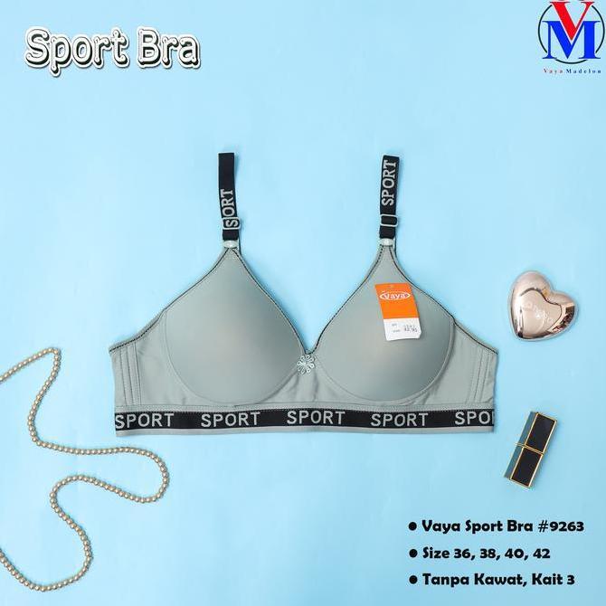 Fitbanget- Vaya 9263 Bra Sport Busa Tipis Kait 3 Bh (1Biji/Satuan)