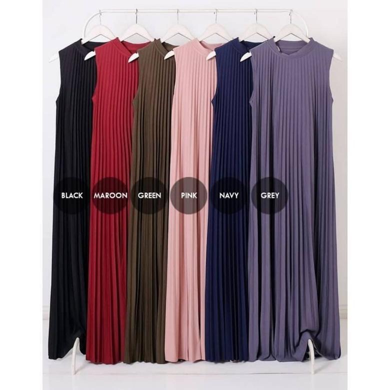 Gamis Plisket Premium / Gamis Plisket Maxy / Gamis Plisket Tanpa Lengan / Gamis Plisket Yukensi / In