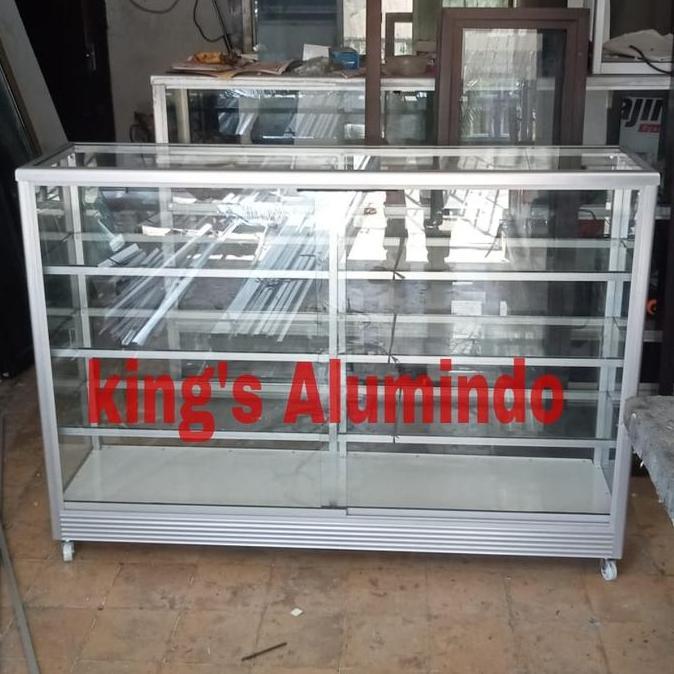 etalase kaca 1,5 meter - etalase 1,5 meter - etalase kaca aluminum