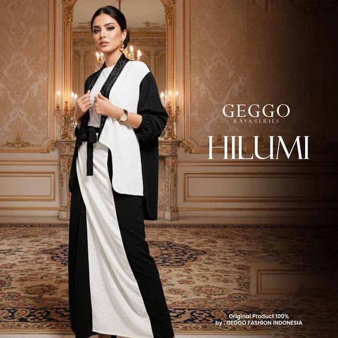 GEGGO RAYA SERIES - Dress Lebaran Kaftan Wanita Stelan Celana Kulot Kemeja