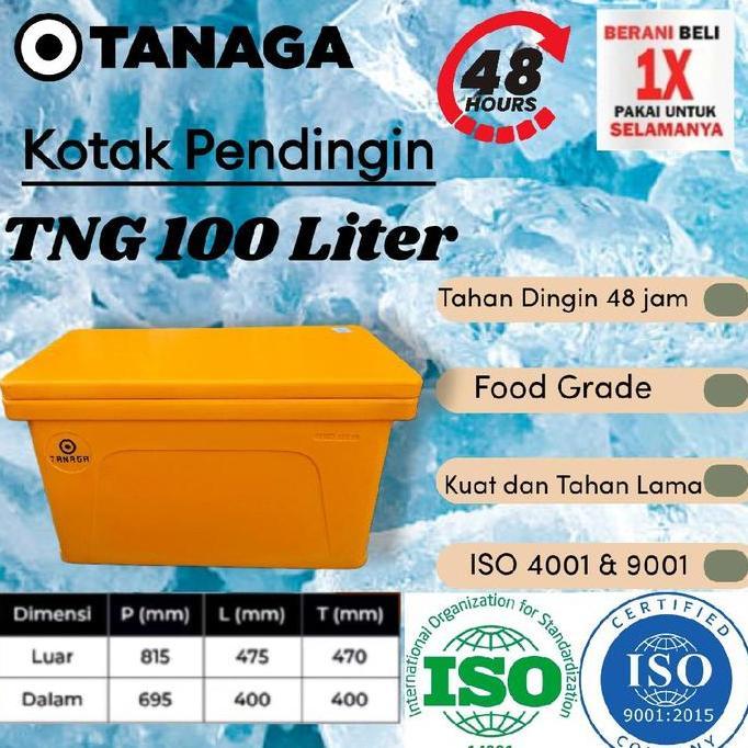 Coolbox Tanaga 100 Liter Kotak Pendingin Es Batu Kristal Termos Ikan Fresh Marina