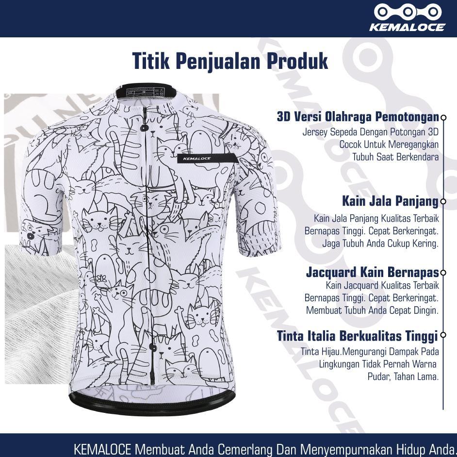 Hot Product Kemaloce Jersey Sepeda Roadbike Pria&Wanita Lengan Pendek Bernapas Jersey Roadbike Pakai