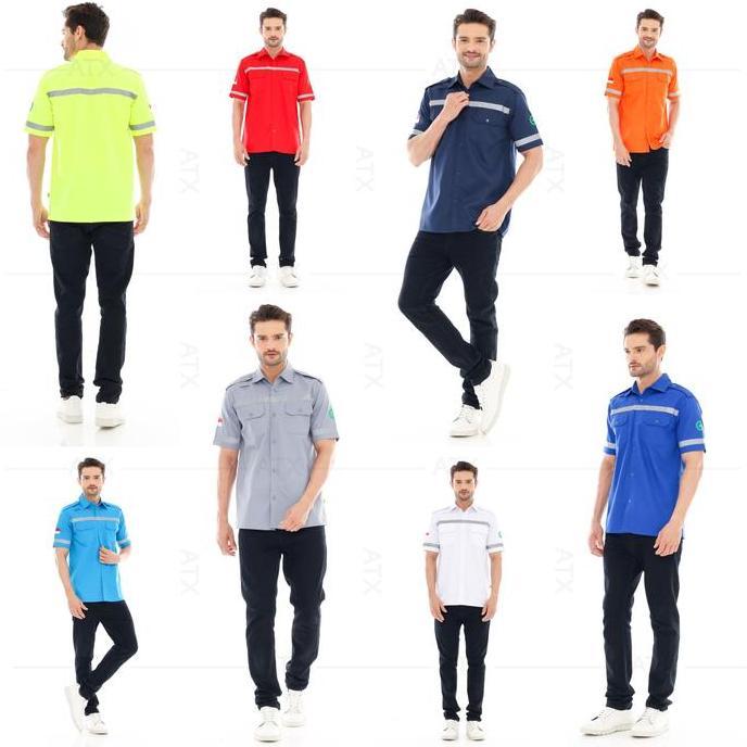 Wearpack Safety Lengan Pendek Baju Seragam Kerja Proyek Safety K3