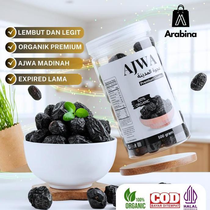 Kurma Ajwa Madinah 100% Original Azwa Madina Aliyah Lembut Legit