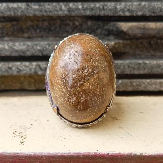 Batu Akik Jadul Agate Kuning Tua ring 10