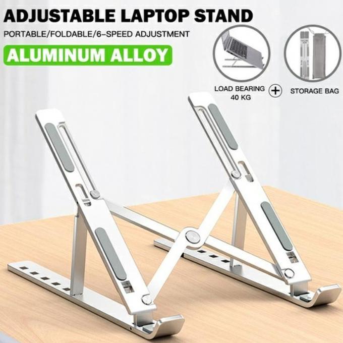 (HM) Portable laptop stand - Dudukan Laptop Aluminium - dudukan ipad