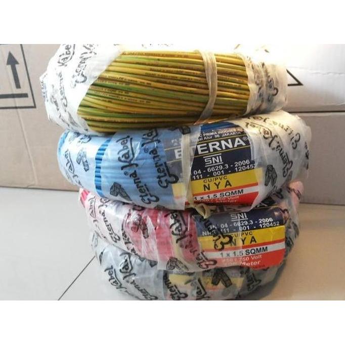 Grosir Kabel Listrik Eterna Nya 1X1.5 1X1,5 100 Meter Hitam Biru Merah Kuning
