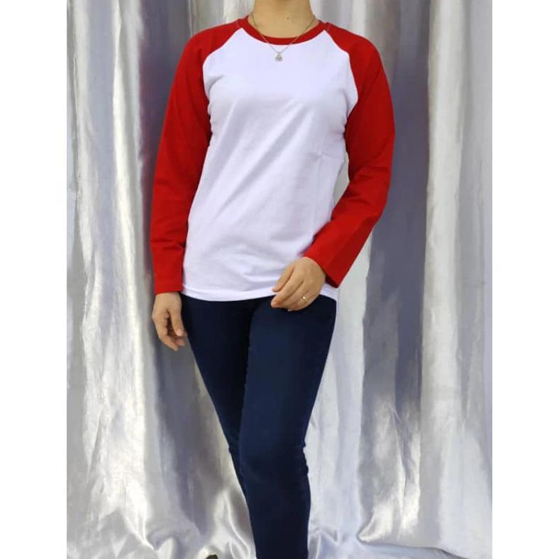 Fx-4 Kaos Raglan Merah Putih// Kaos Merah Putih 17 Agustus Kaos Pria Wanita Polos // Kaos Hut Ri Ind