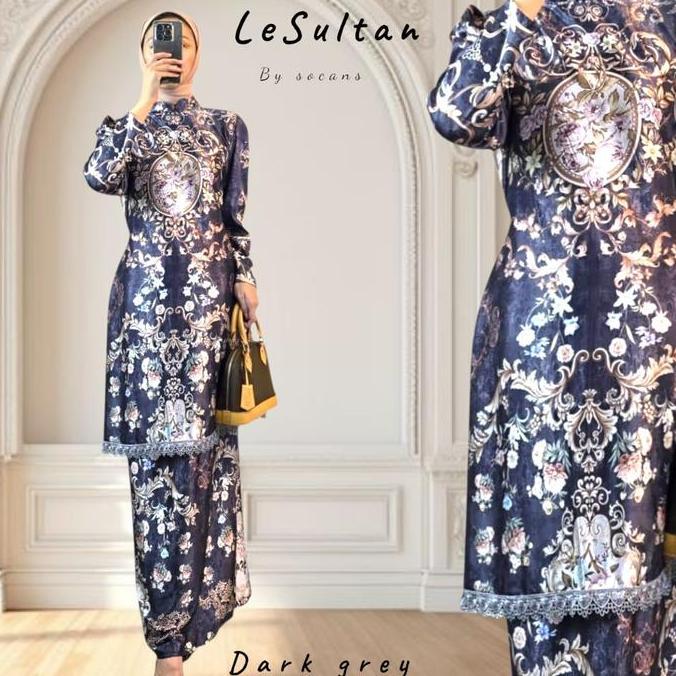 LeSultan set malaysia | baju kurung melayu | setelan tunik rok  motif SULTAN utk arisan | seragaman 