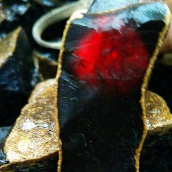 NATURAL BAHAN BATU YAMAN KECUBUNG API HITAM PEKAT BEST QUALITY