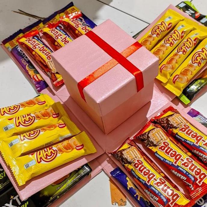 SNACK BOX, KOTAK TARIK UANG ,EKSPLOSION BOX SNACK TARIK UANG ,KADO ULANG TAHUN CEWEK,ULTAH ANAK-ANAK