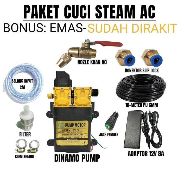 Jet Steam Cuci Ac Dinamo Dobel Pompa 320Psi Ready