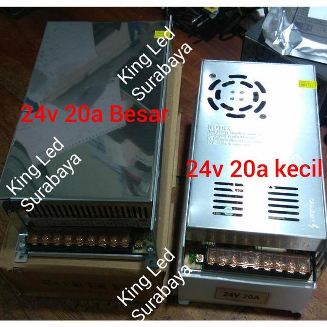Murah Adaptor 24V 20A Power Supply Switching Led Jaring 20 Ampere 24 Volt Dc