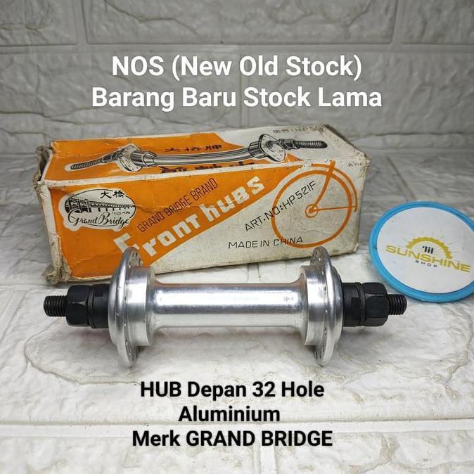 Hub Roda Depan 32H Aluminium Alloy Silver NOS Vintage Sepeda Balap Fixie Lipat Folding Bike Ontel Je
