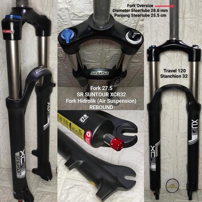 Fork Sepeda MTB 27.5 SR SUNTOUR XCR HIDROLIK AIR Suspension REBOUND T120 OS