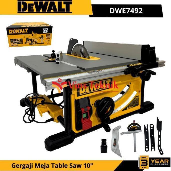 DEWALT DWE7492 Mesin Gergaji Potong Kayu Meja Table Saw 10" 254MM DWE 7492