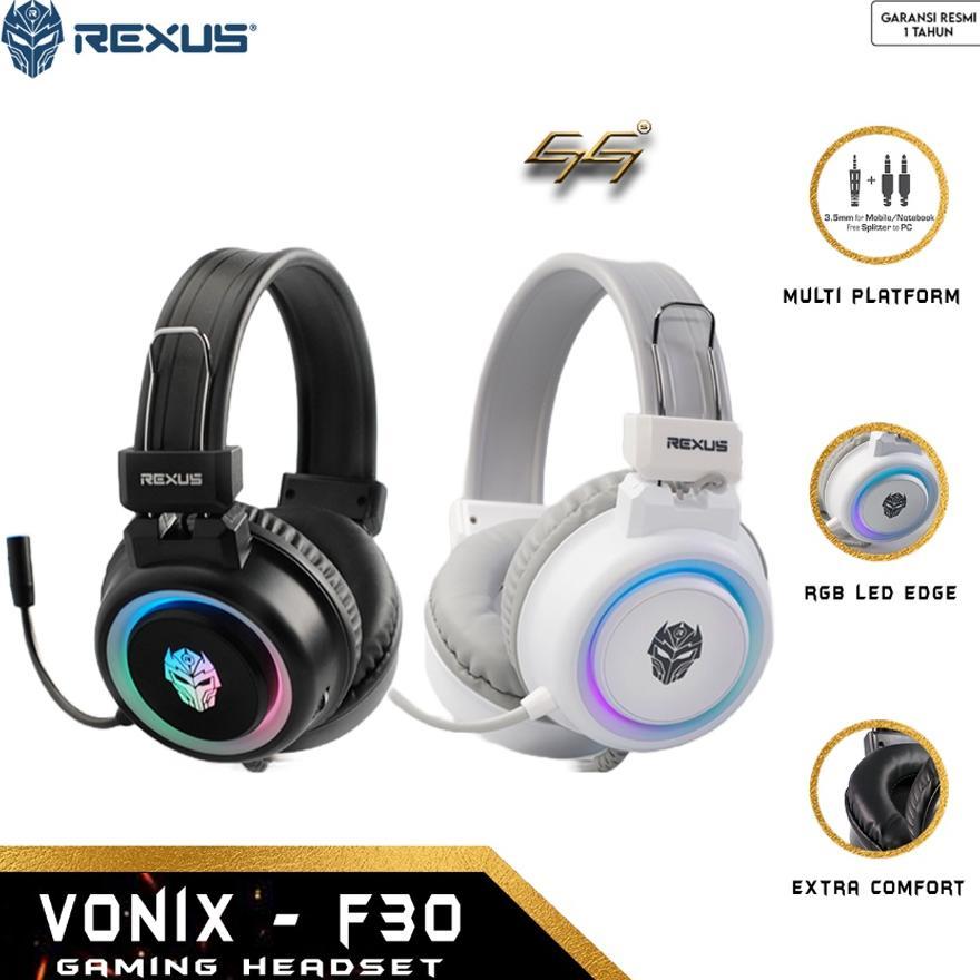 CUCI GUDANG HEADSET HEADPHONE GAMING RGB PC MOBILE REXUS VONIX F30 RGB GAMING HEADSET HEADPHONE