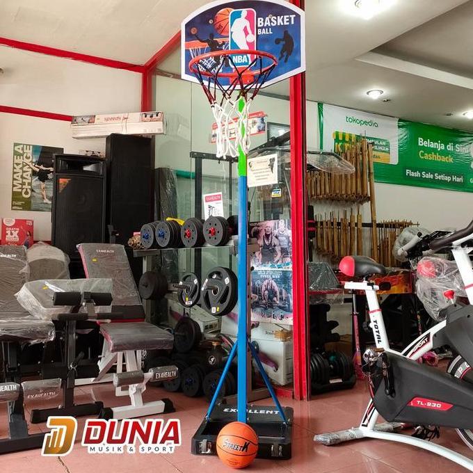 Set Ring dan Tiang Bola Basket / Ring Basjet Portable Dewasa/Anak