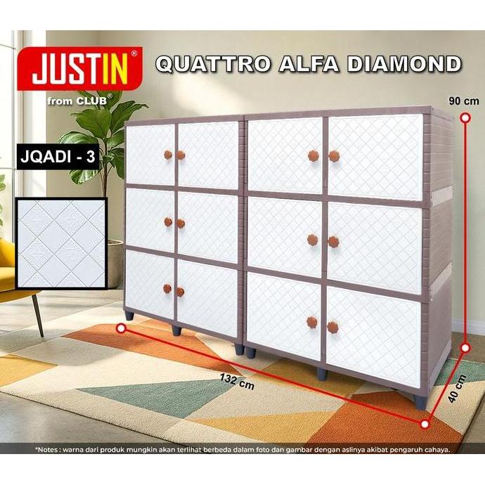 Savefk- Club Justin Quattro - Lemari Plastik Susun - Kabinet Minimalis Plastik - Rak Tv Plastik Kuat